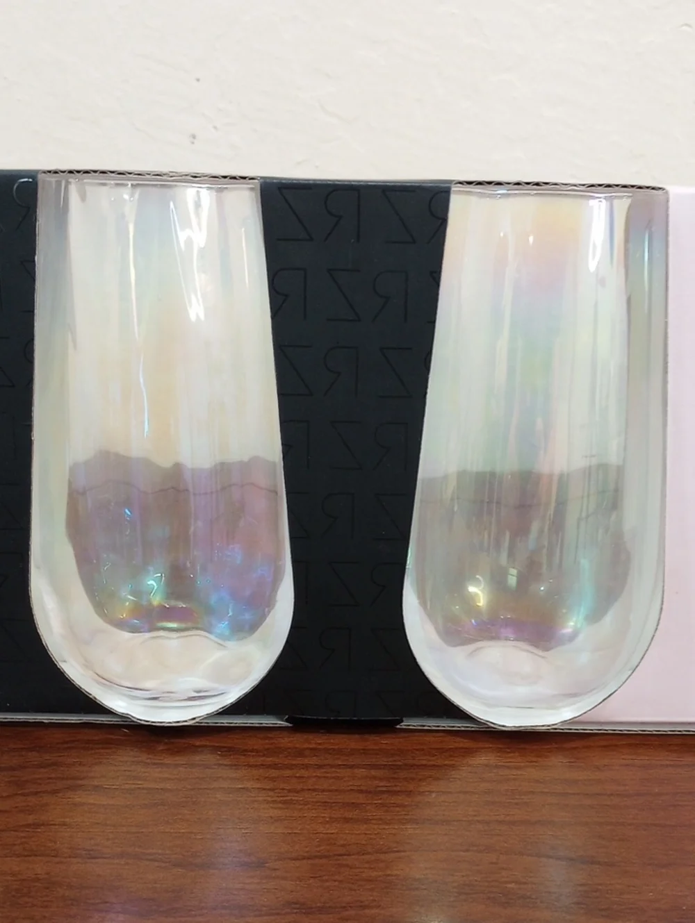 Rachel Zoe Iridescent Stemless Glasses, Set Of 4 - New!